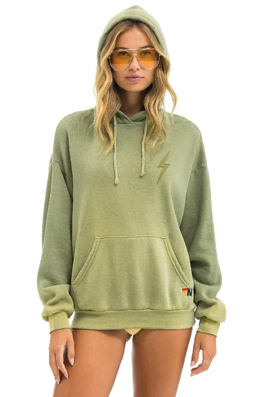 BOLT STITCH 2  RELAXED PULLOVER HOODIE - FADED ARMY Refined Women's Velvet