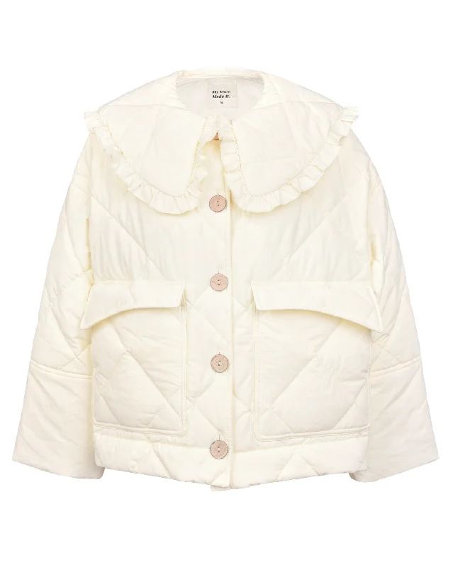 Darcy Frill Jacket - Cream Sleek Women's 