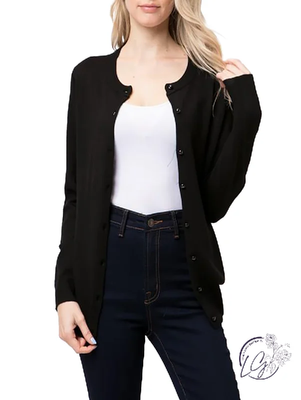 Think on it Cardigan in Black Refined Women's Classic 