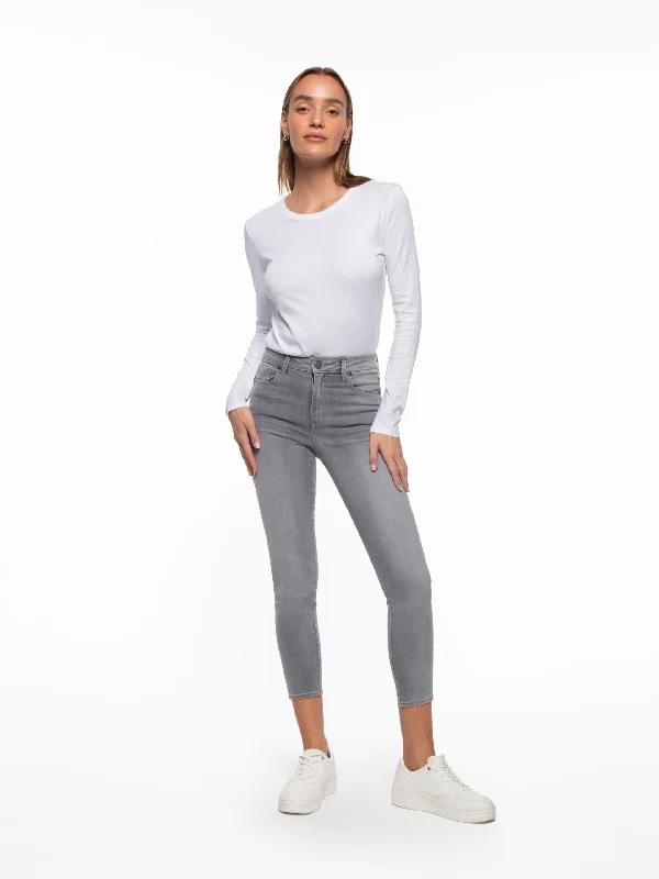 Bombshell Crop Skinny in Dust Sleek Women's Metallic