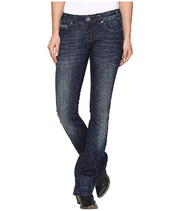 Rock and Roll Cowgirl Womens Rival Bootcut in Dark Wash W6-8466, 26x34 Bold Women's Animal Print