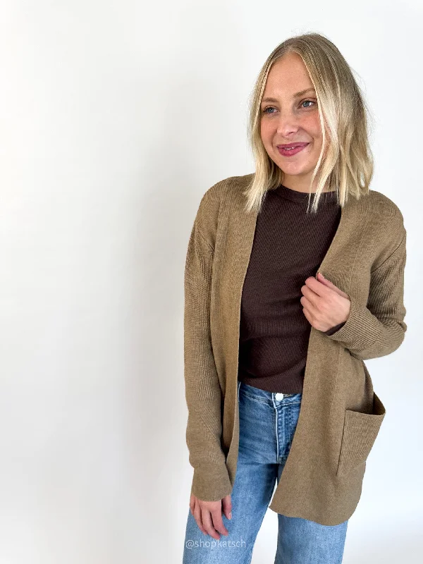 Morgan Ribbed Sleeve Cardigan Refined Women's Velvet