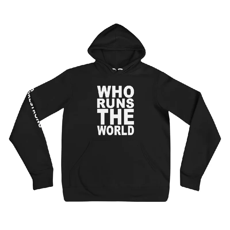 EVERYDAY FLEECE, COZY CHIC HOODIE BLACK - WHO RUNS THE WORLD Cozy Women's Winter