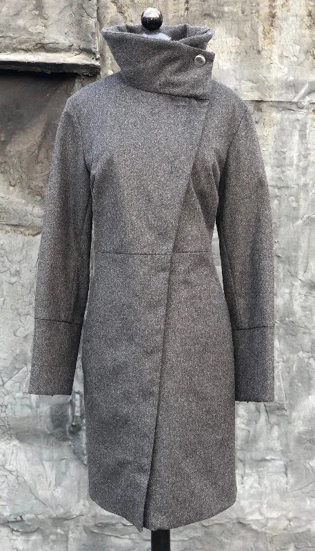 High Collar thinsulated zip coat/ Wool blends French