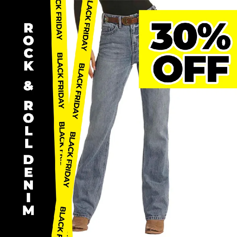 Rock & Roll Denim Women's Medium Wash High-Rise Bootcut Jeans | RRWD4HRZQ3 BACK YOKE DETAIL Bohemian Women's Free