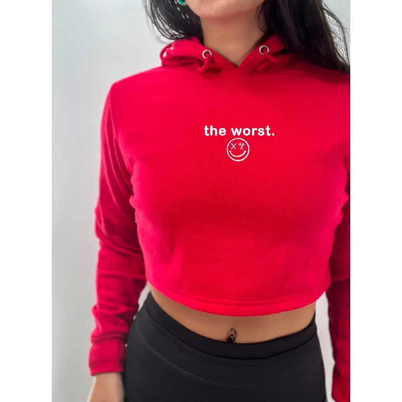Salty Savage Ladies "the worst" Cropped Hoodie | Micro Dynamic Women's Moto
