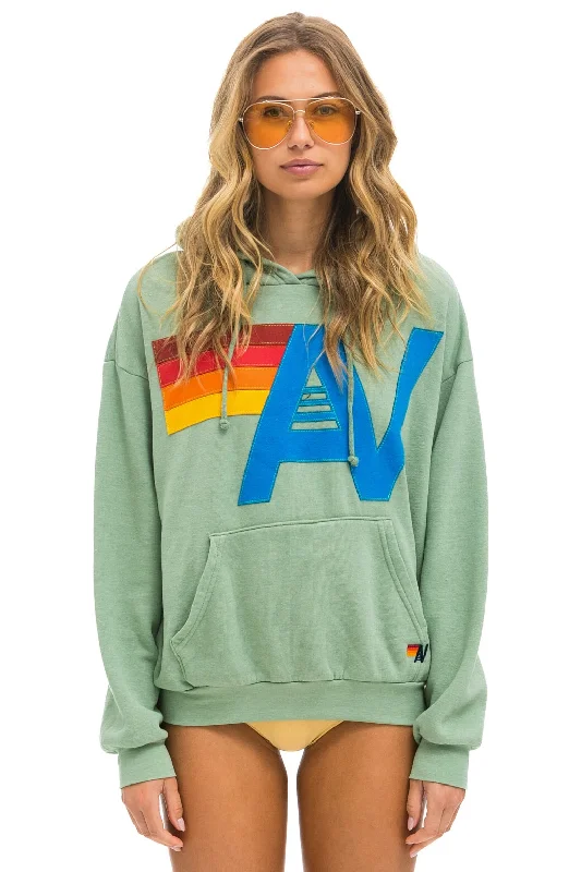 LOGO STITCH PULLOVER RELAXED HOODIE - SAGE Dapper Women's 1920S