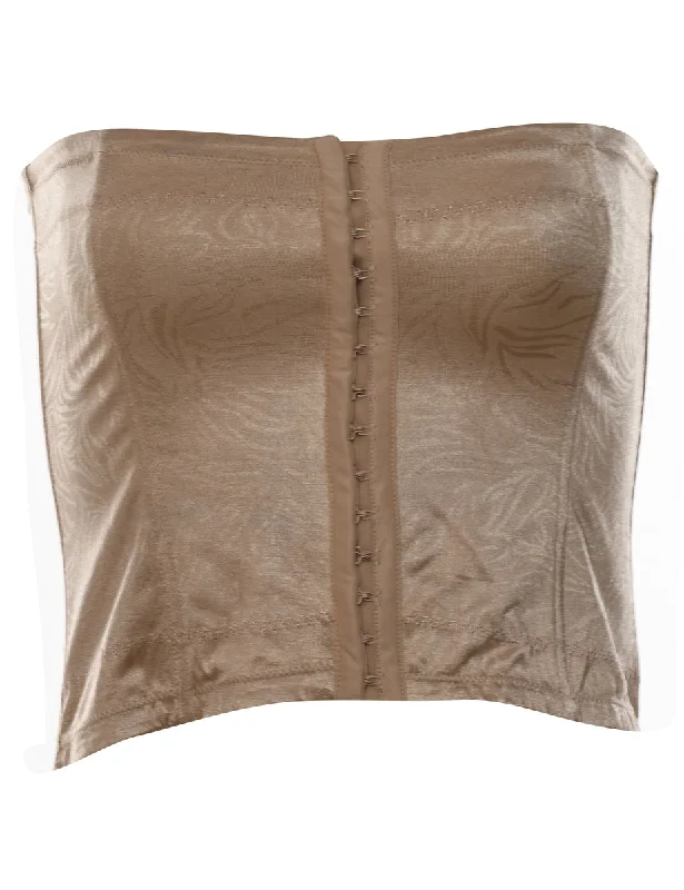 Jacquard Pattern Light Brown Metallic Corset - S Stylish Women's Tropical 