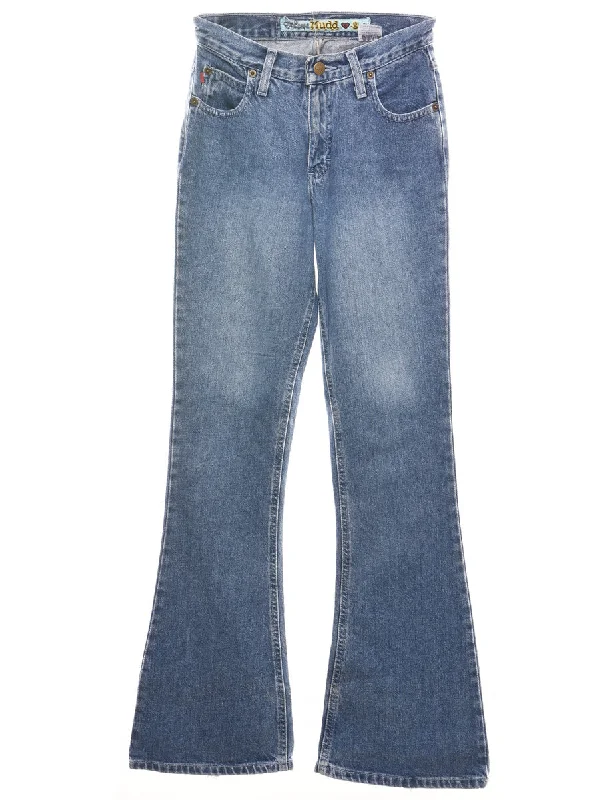 Stonewash Flared Jeans - W24 L34 Bohemian Women's Free