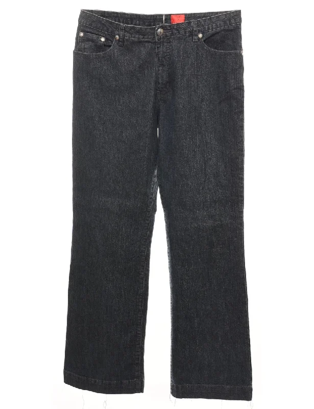Black Straight-Fit Sparkly Jeans - W34 L28 Dynamic Women's High - energy