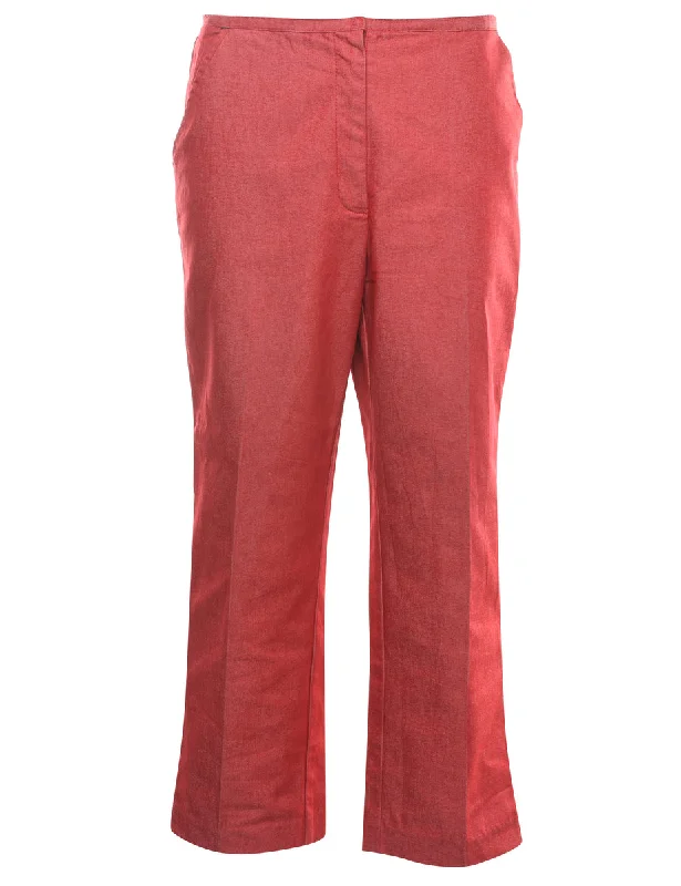 High Waist Red Denim Trousers - W31 L24 Sporty Women's Tennis
