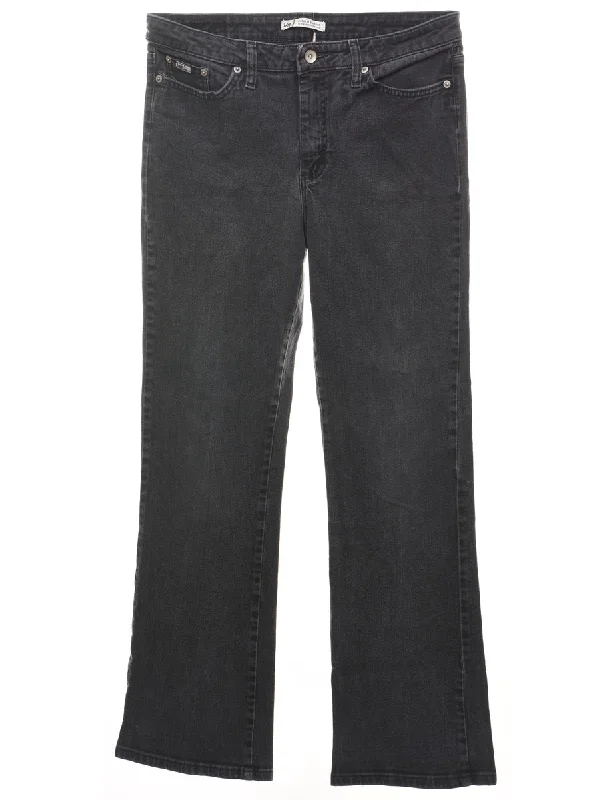 Black Boot Cut Lee Jeans - W32 L30 Cozy Women's Sherpa - lined