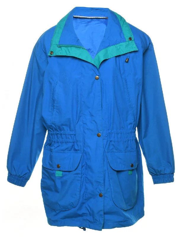 Blue Classic Nylon Jacket - L Athletic Women's High - 