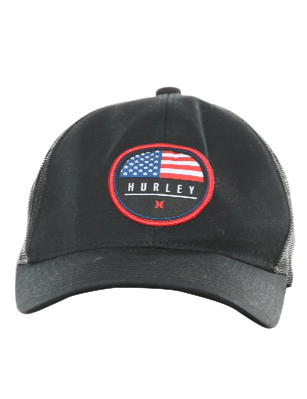 Black Embroided Cap - XS Cool Women's Distressed