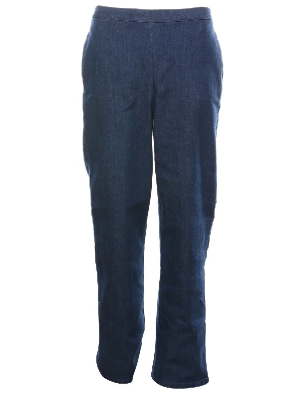Alfred Dunner Classic Dark Wash Denim Trousers - W28 L30 Practical Women's Multi - 