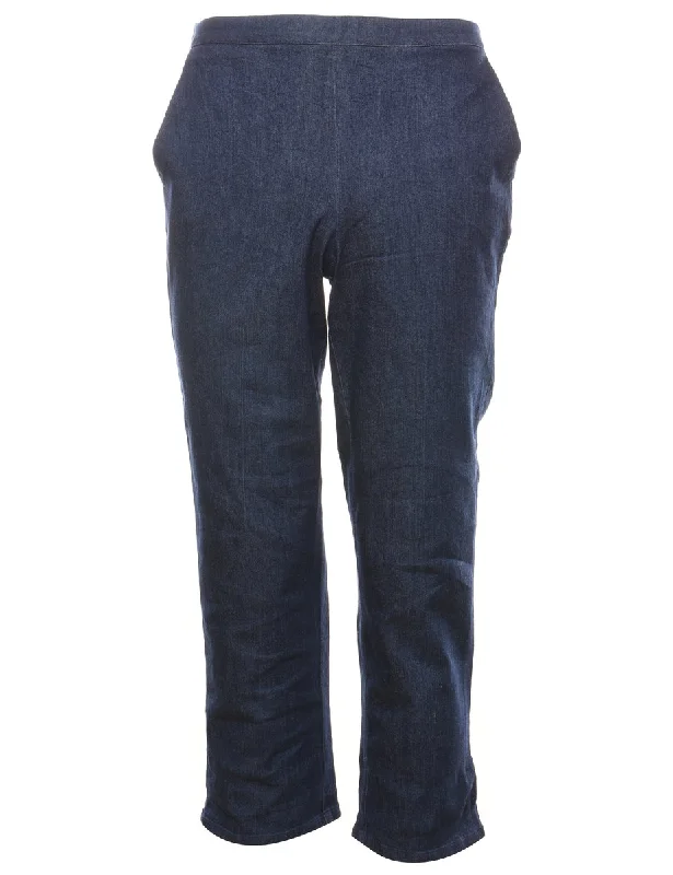 Alfred Dunner High Waist Dark Wash Denim Trousers - W30 L27 Tough Women's Military - inspired