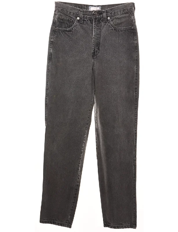 Black Tapered High Waist Jeans - W26 L29 Streetwear Style for 