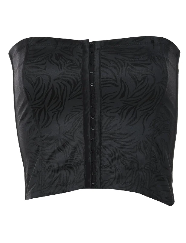 Black Floral Bandeau Top - S Sporty Women's Tennis
