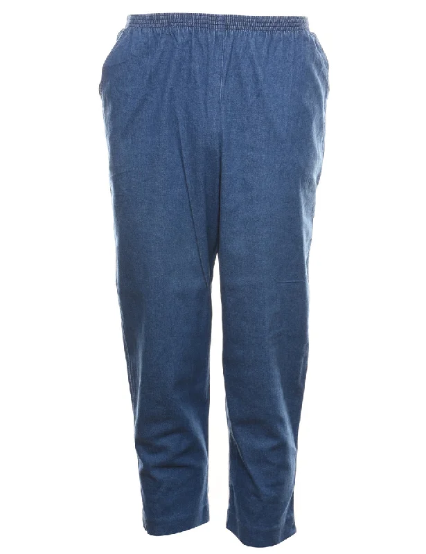 Alfred Dunner Casual Medium Wash Denim Trousers - W28 L25 Elegant Women's 