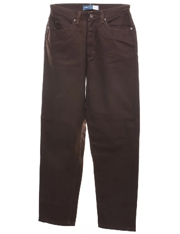 Dark Brown Tapered Jeans - W28 L29 Dapper Women's 1920S