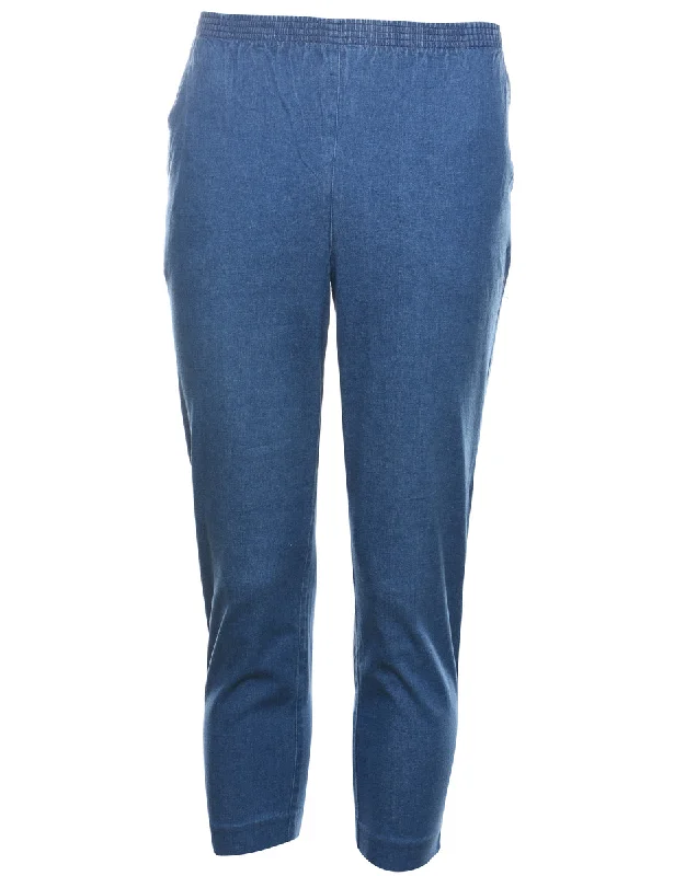 Alfred Dunner Medium Wash Denim Trousers - W26 L24 Hip Women's Urban