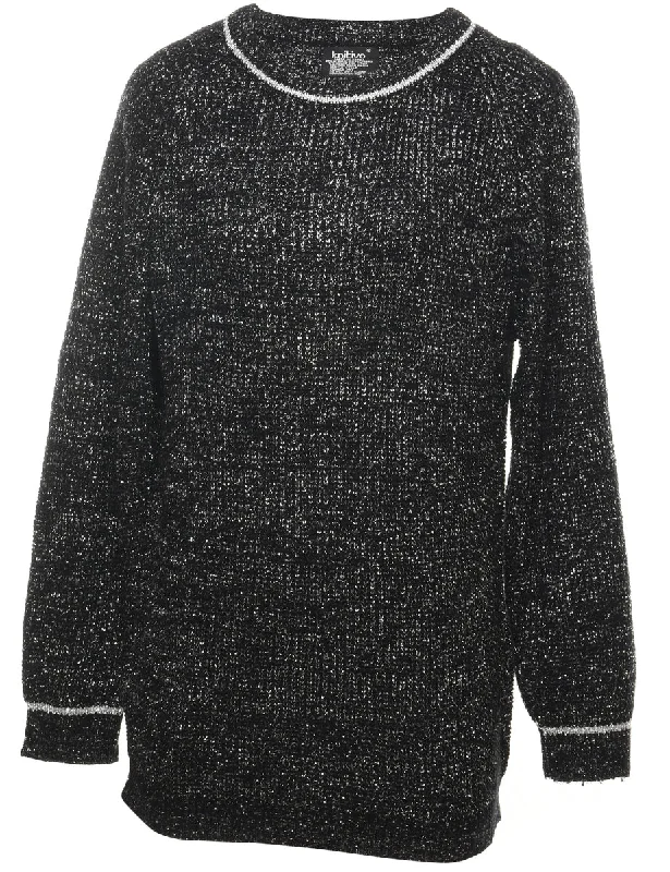 Lurex Thread Pattern Jumper - M Confident Women's High - fashion
