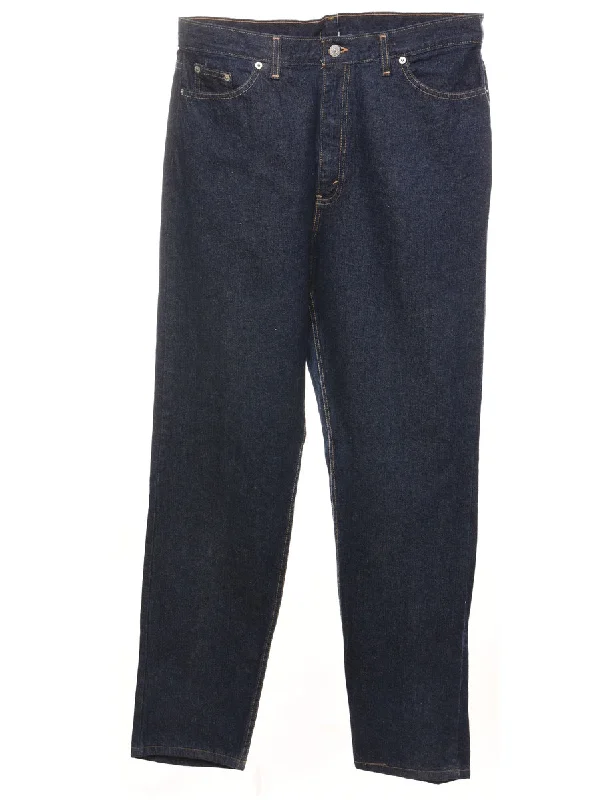 High Waist Dark Wash Tapered Jeans - W34 L32 Refined Women's Velvet