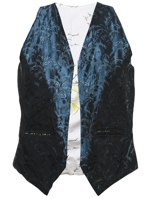 Jacquard Waistcoat - L Hip Women's Retro