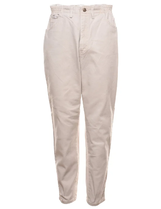 Lee High Waist Beige Casual Denim Trousers - W30 L30 Youthful Women's Anime - inspired