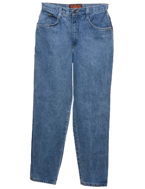 Medium Wash Tapered Jeans - W26 L28 Cozy Women's Winter