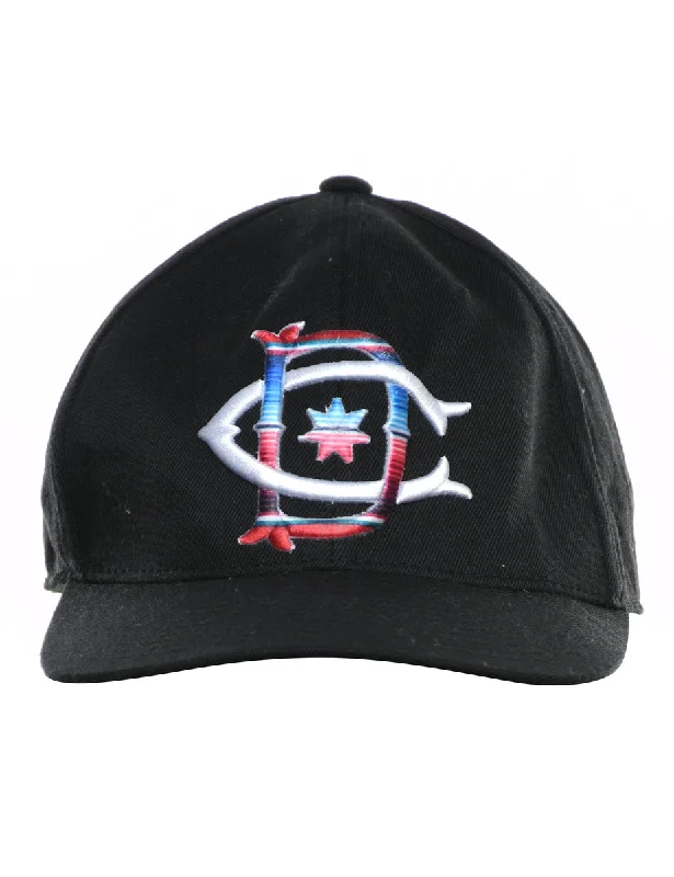 Black Embroidered Sporty Cap - XS Athletic Women's High - 