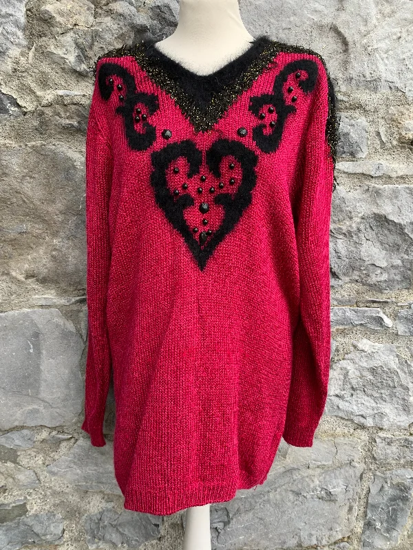 80s raspberry tunic uk 12 Cashmere