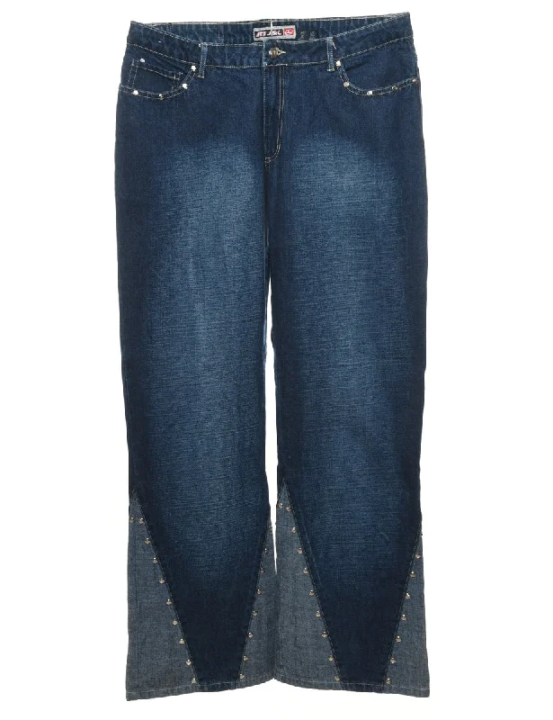 Dark Wash Flared Jeans - W33 L32 Relaxed Women's 