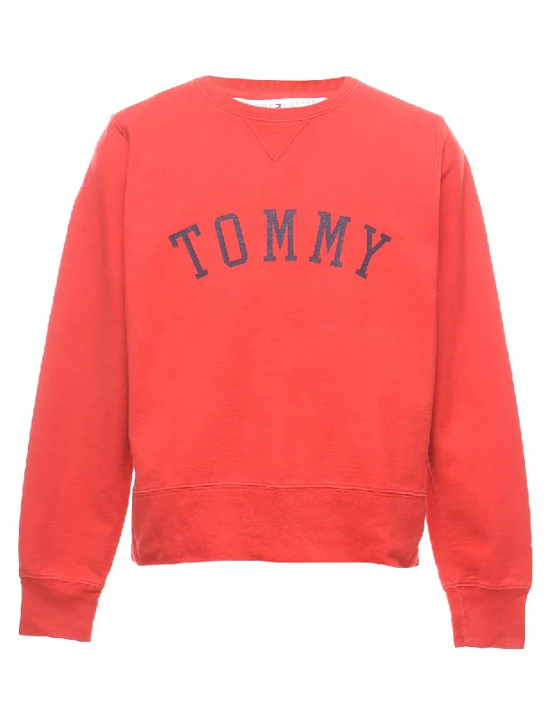 Red Tommy Hilfiger Printed Sweatshirt - M Dynamic Women's Moto