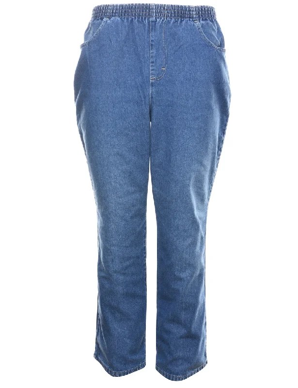 Medium Wash Denim Trousers - W24 L27 Refined Women's Hand - crafted