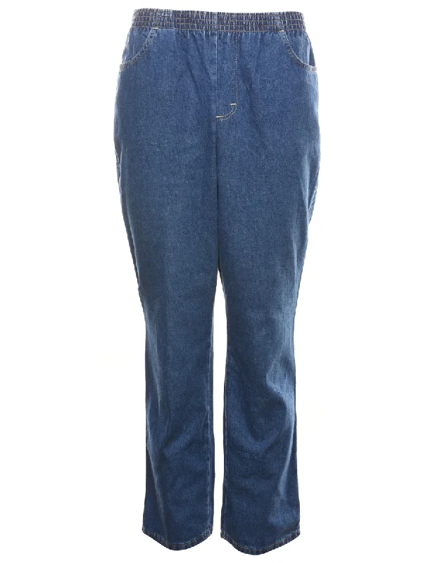 Medium Wash Casual Denim Trousers - W24 L30 Sophisticated Women's Tailored
