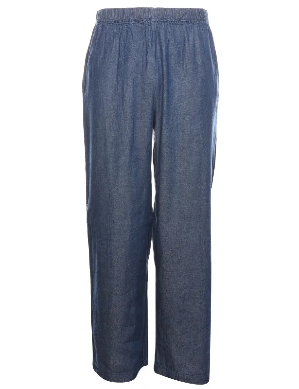 Wide-Leg Denim Dark Wash Trousers - W30 L32 Earthy Women's 