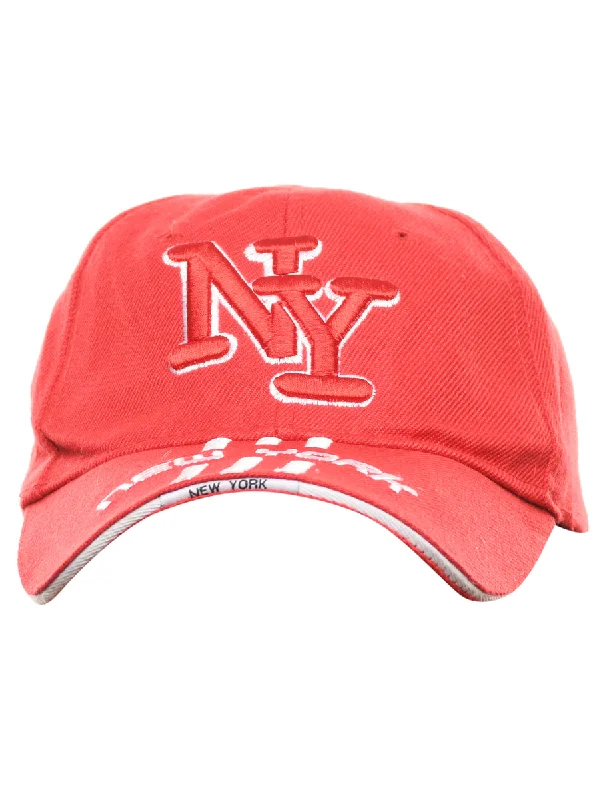 Red New York Embroidery Cap - XS Modern Women's 