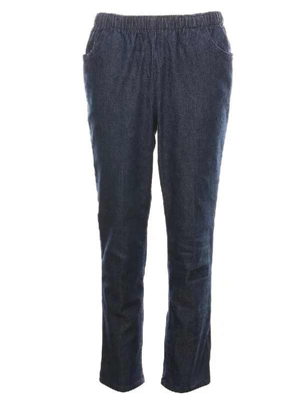 Dark Wash Casual Denim Trousers - W28 L28 Bold Women's Statement