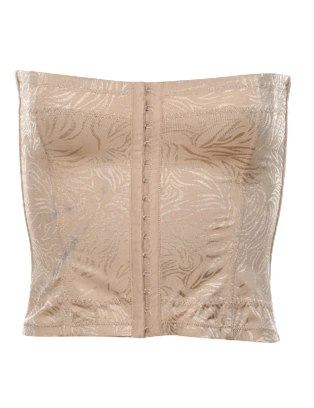 Patterned Light Brown Bandeau - S Cozy Women's Sherpa - lined