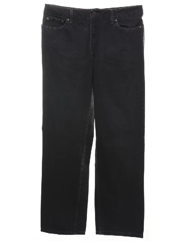 L.L. Bean Straight-Fit Black Jeans - W34 L29 Refined Women's Classic 