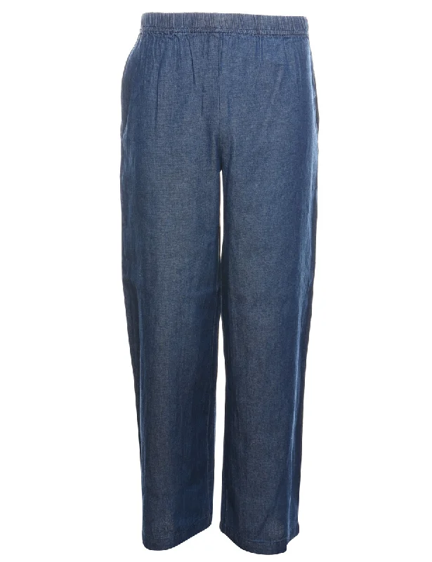 Medium Wash Wide Leg Denim Trousers - W26 L31 Modern Women's 