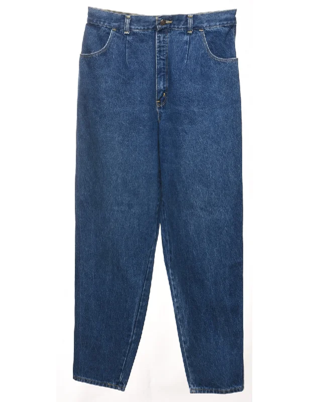 High Waist Dark Wash Tapered Jeans - W32 L29 Business