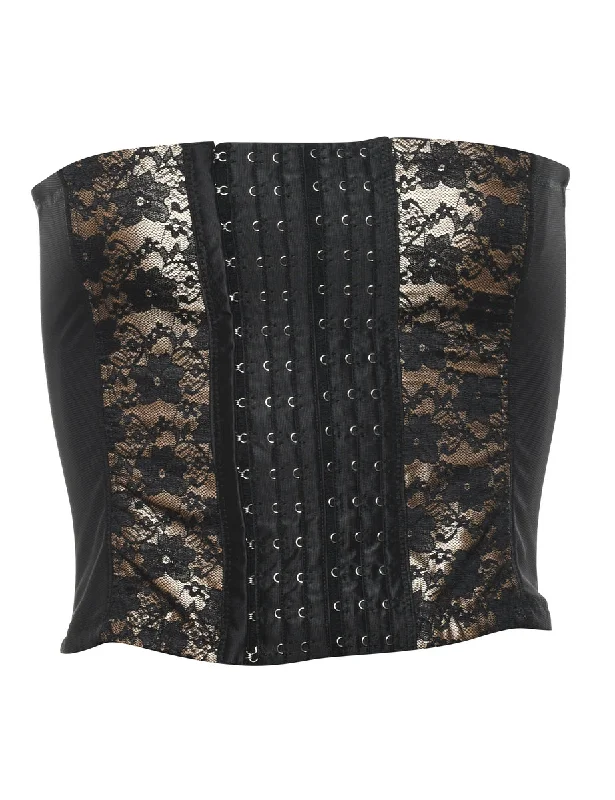 Black Lace Detail 1990s Corset - S Bold Women's Statement