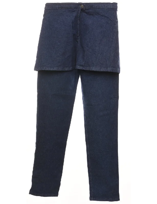 Dark Wash Tapered Skirt/Jeans  - W28 L31 Hip Women's Retro