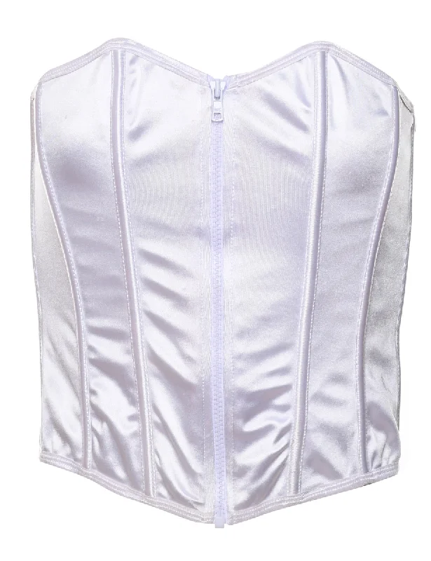 White Classic Boned Corset - S Refined Women's 
