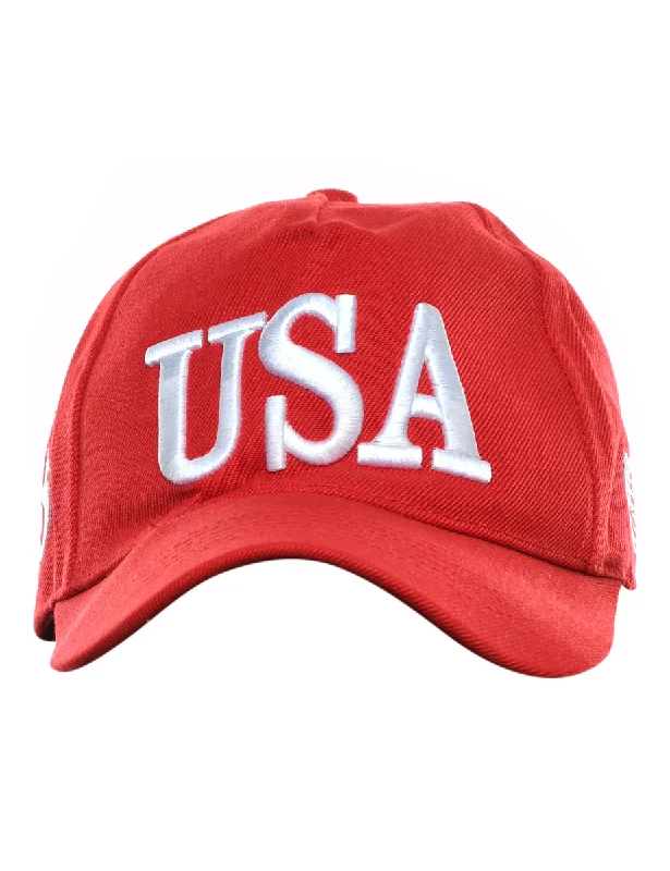 Red USA Embroidery Cap - XS Elegant Women's 