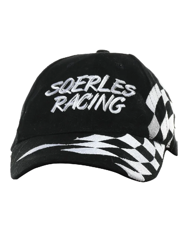 Black Embroided Cap - XS Casual Women's Loose - fitting