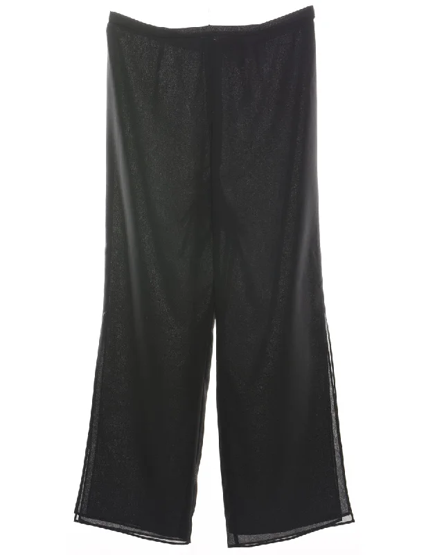 Black Wide-Leg Trousers - W33 L31 Modern Women's 