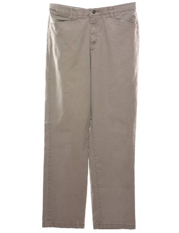 Lee Grey Straight-Fit Trousers - W32 L32 Traditional Women's Wool